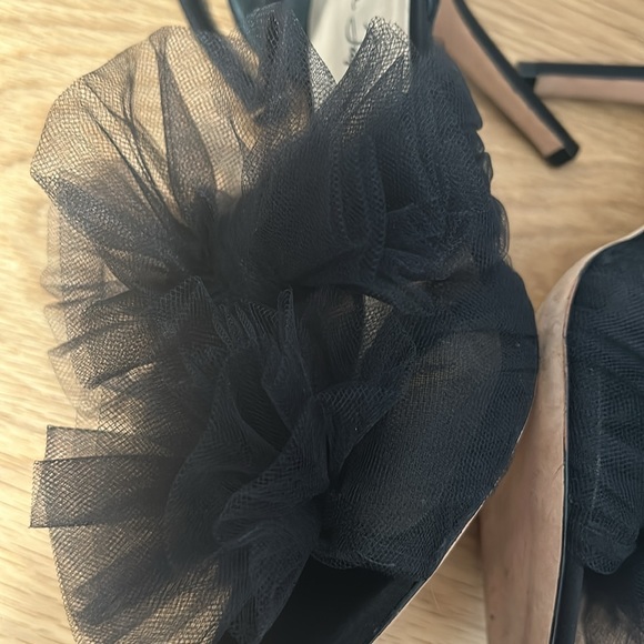 Isa Tapia GIGI BLACK SATIN tulle heels size 39.5- EUC - Picture 10 of 16